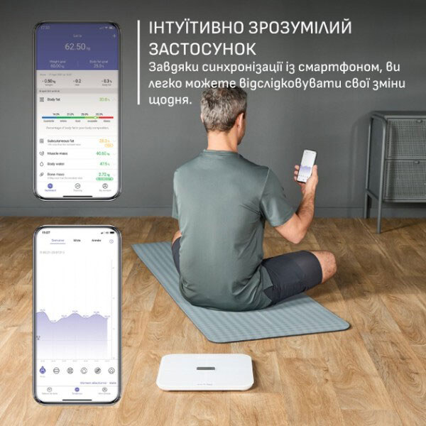 Ваги для підлоги Tefal GoodVibes Sport BM9740F0, Білий - № 10 Ваги для підлоги Tefal GoodVibes Sport BM9740F0, Білий - № 10