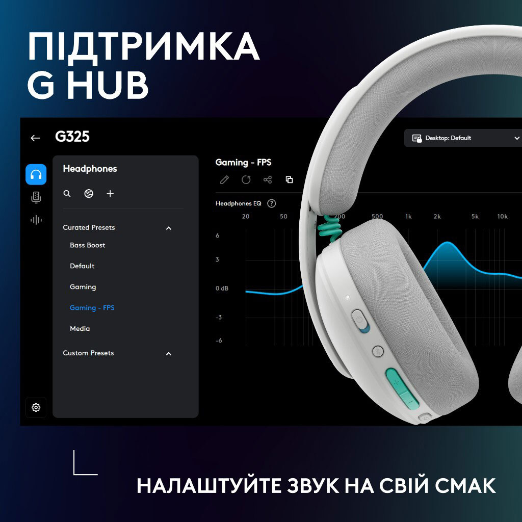 Гарнитура Logitech G325 Lightspeed, С микрофоном, Белый - № 9 Гарнитура Logitech G325 Lightspeed, С микрофоном, Белый - № 9