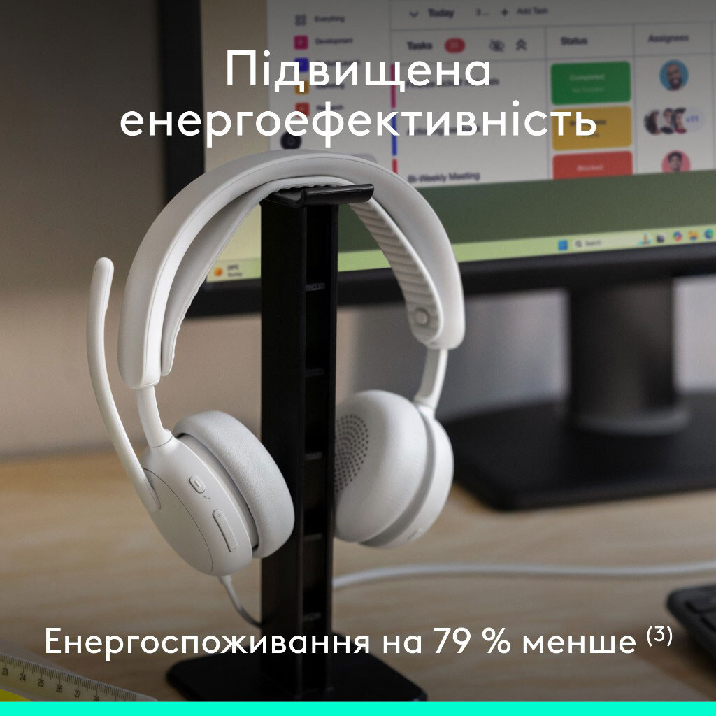 Гарнитура Logitech Zone Wired 2 USB, С микрофоном, Белый - № 8 Гарнитура Logitech Zone Wired 2 USB, С микрофоном, Белый - № 8
