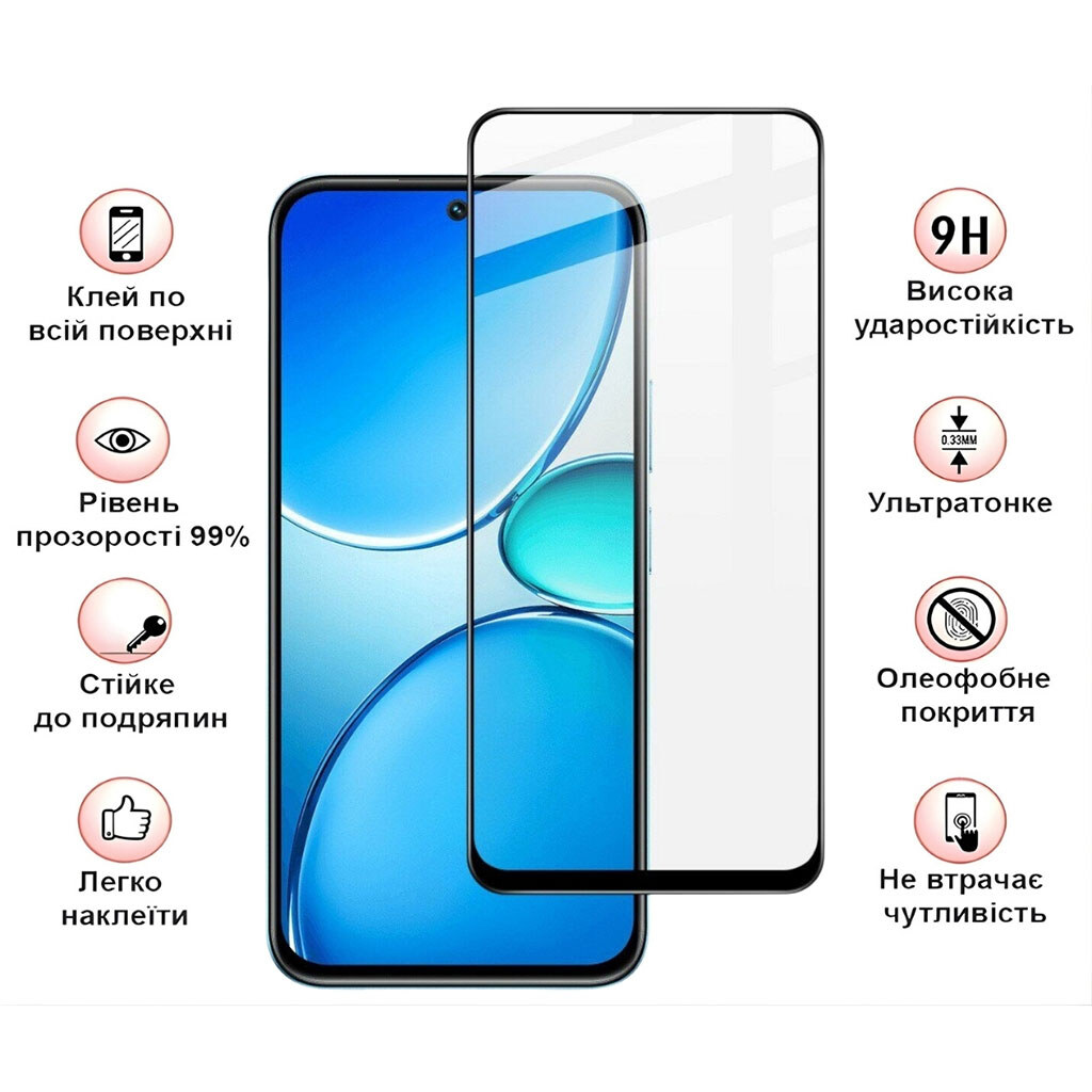 Защитное стекло OPPO Realme C85, BeCover, Черный - № 5 Защитное стекло OPPO Realme C85, BeCover, Черный - № 5