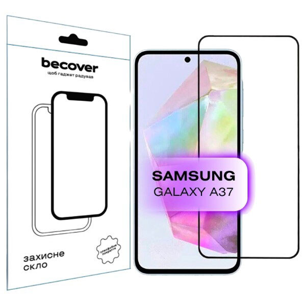 Защитное стекло Samsung A376 Galaxy А37, BeCover, Черный - № 2 Защитное стекло Samsung A376 Galaxy А37, BeCover, Черный - № 2