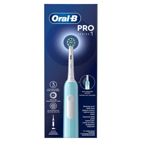 Зубная электрощетка Braun Oral-B Pro1 D305.513.3 CrossAction Caribbean, Голубой - № 7 Зубная электрощетка Braun Oral-B Pro1 D305.513.3 CrossAction Caribbean, Голубой - № 7