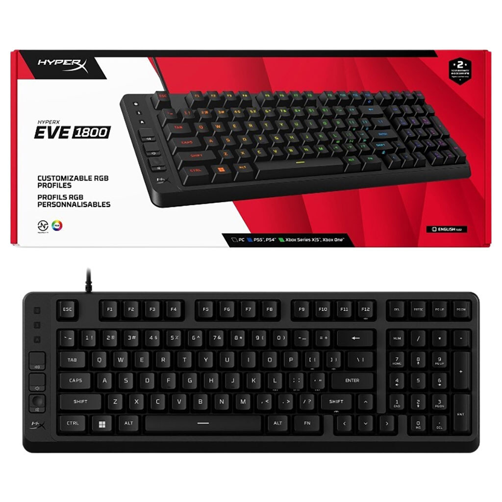 Клавіатура HyperX Eve 1800, Чорний - № 6 Клавіатура HyperX Eve 1800, Чорний - № 6