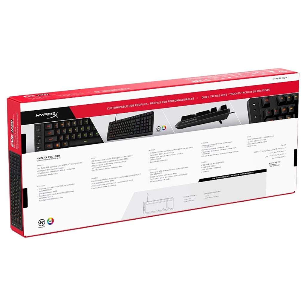 Клавіатура HyperX Eve 1800, Чорний - № 9 Клавіатура HyperX Eve 1800, Чорний - № 9