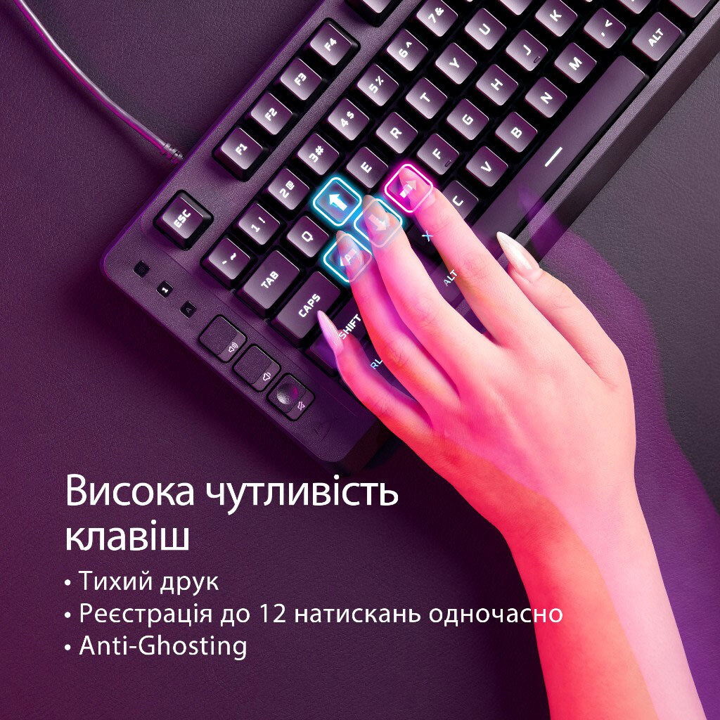 Клавіатура HyperX Eve 1800, Чорний - № 10 Клавіатура HyperX Eve 1800, Чорний - № 10