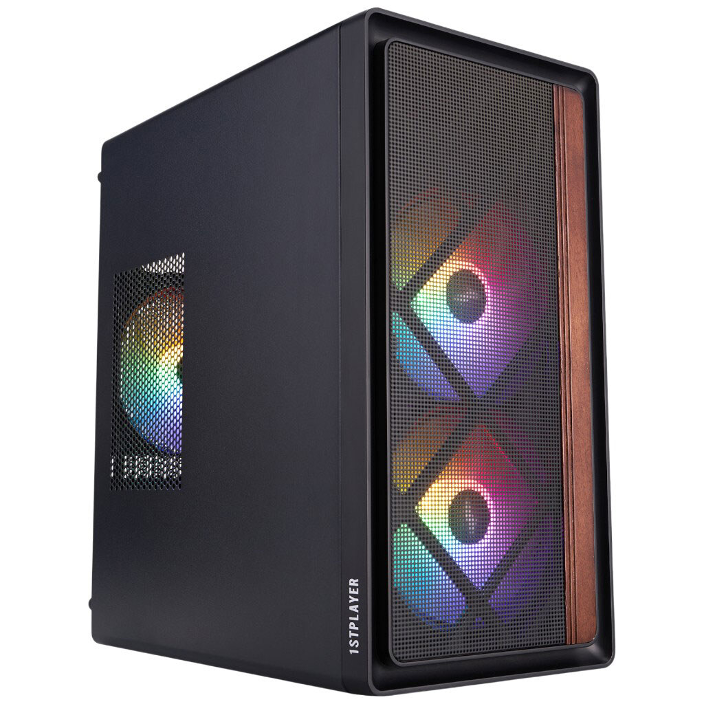 Корпус 1stPlayer WD1-BK-3F1, Чорний - № 1 Корпус 1stPlayer WD1-BK-3F1, Чорний - № 1