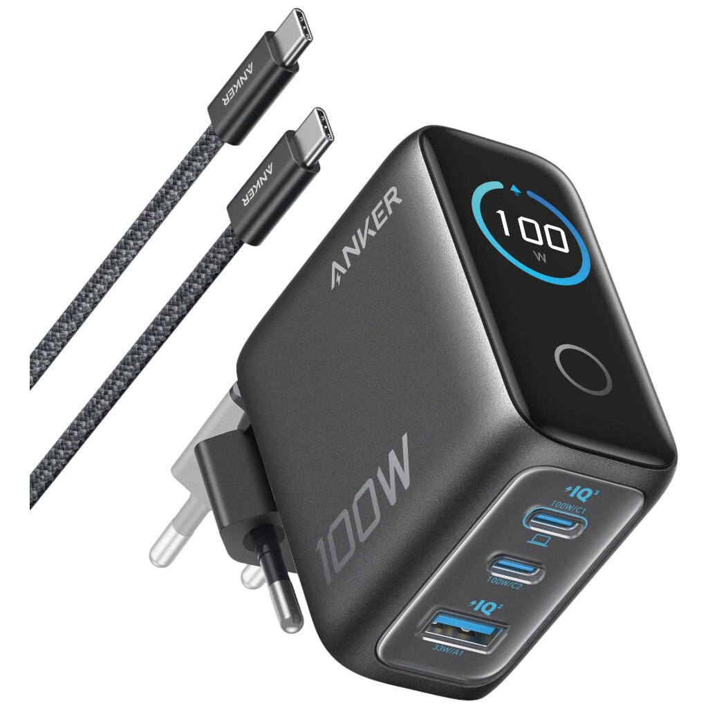 СЗУ Anker GaN Charger B121BGZ1, С кабелем, Type-C, 1.5 м., Черный - № 1 СЗУ Anker GaN Charger B121BGZ1, С кабелем, Type-C, 1.5 м., Черный - № 1