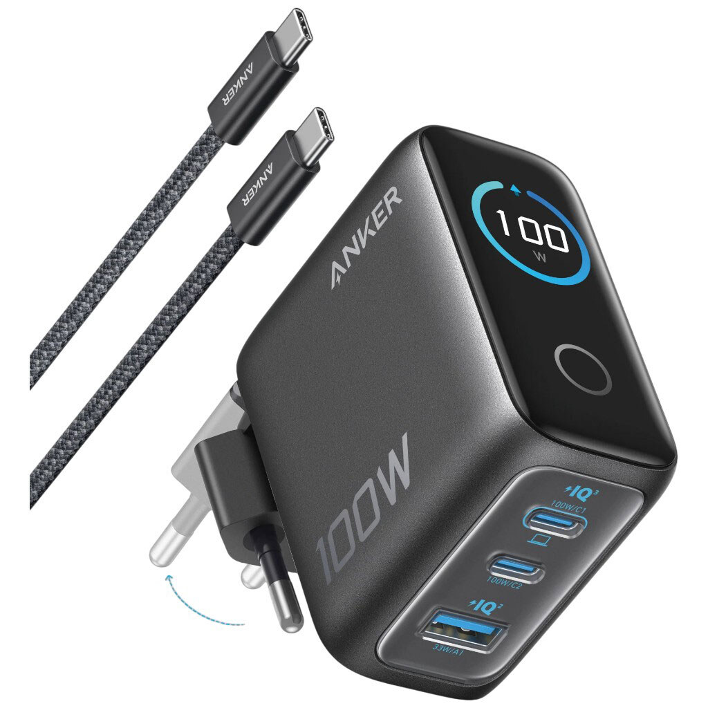 СЗУ Anker GaN Charger B121BGZ1, С кабелем, Type-C, 1.5 м., Черный - № 2 СЗУ Anker GaN Charger B121BGZ1, С кабелем, Type-C, 1.5 м., Черный - № 2