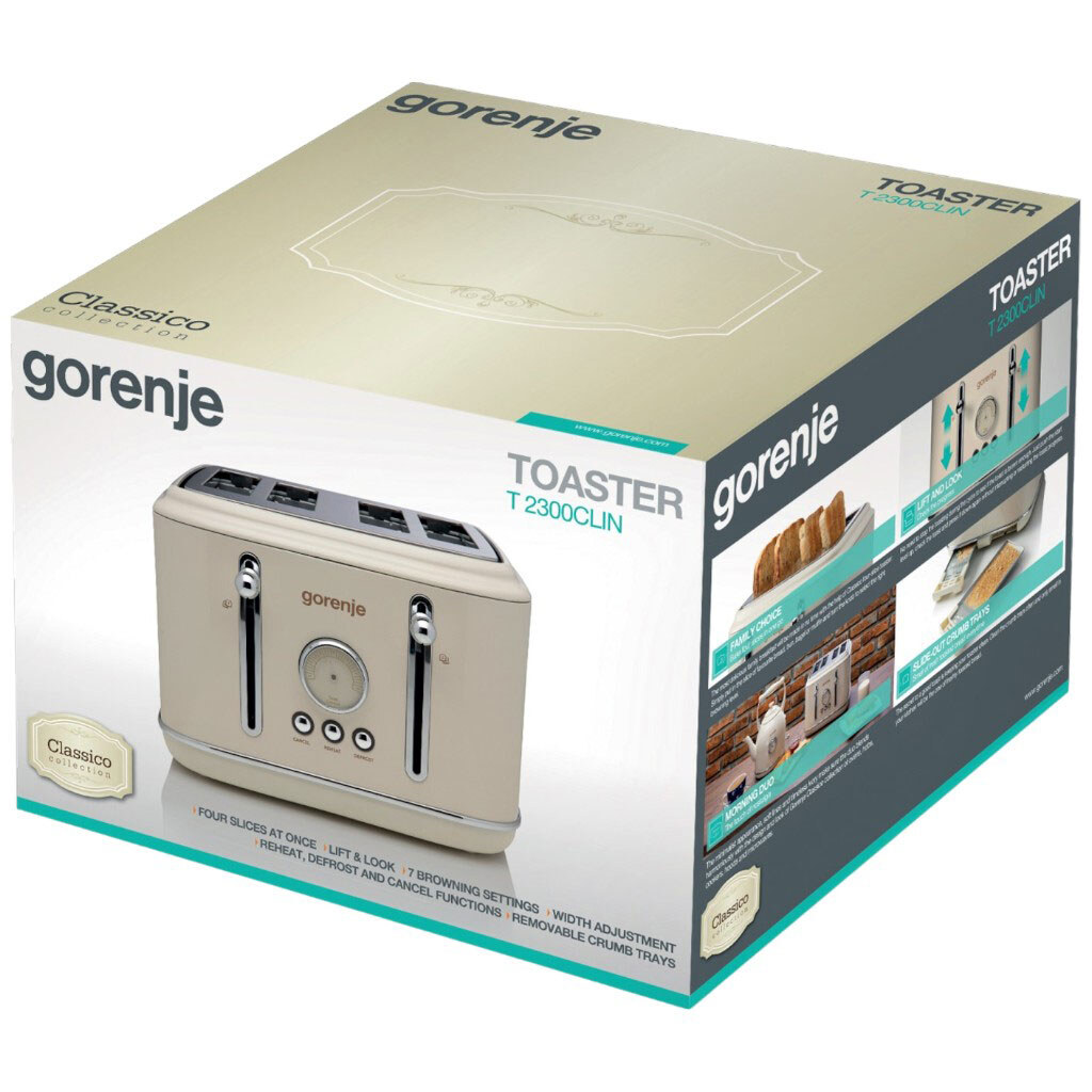 Тостер Gorenje T2300CLIN, Бежевый - № 9 Тостер Gorenje T2300CLIN, Бежевый - № 9
