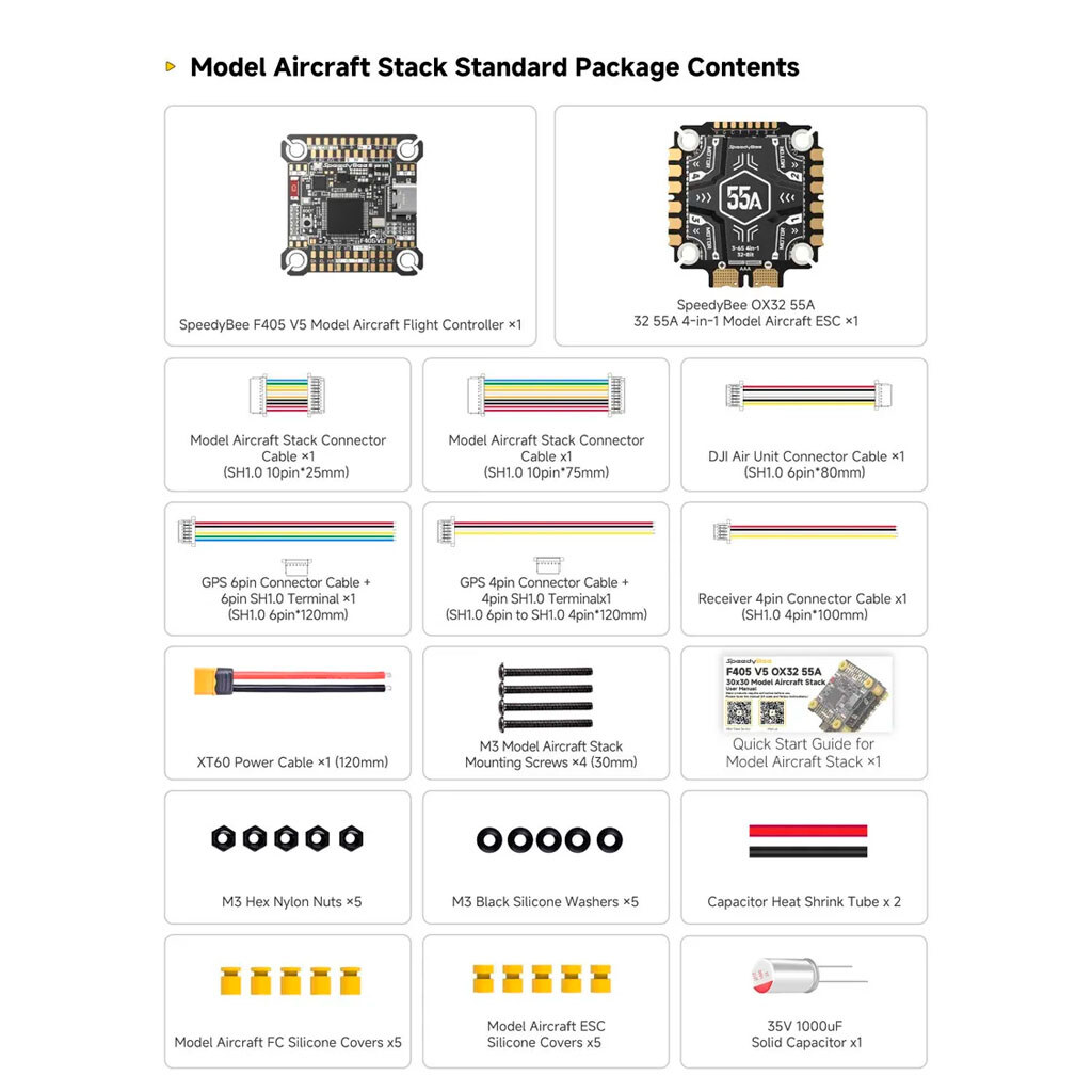 Полетный стек FPV SpeedyBee F405 V5 OX32 55A FCESC Stack - № 10 Полетный стек FPV SpeedyBee F405 V5 OX32 55A FCESC Stack - № 10