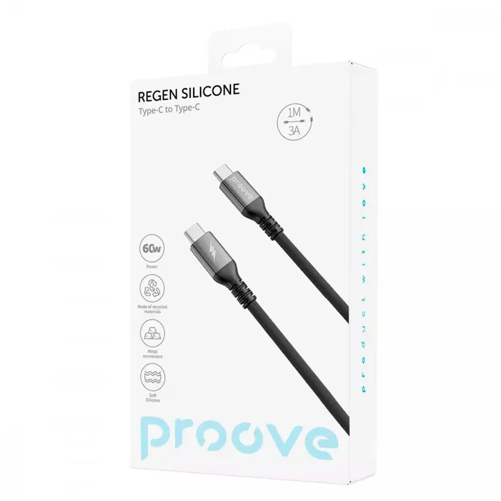 USB кабель Proove ReGen, Type-C, 1.0 м., Черный - № 3 USB кабель Proove ReGen, Type-C, 1.0 м., Черный - № 3
