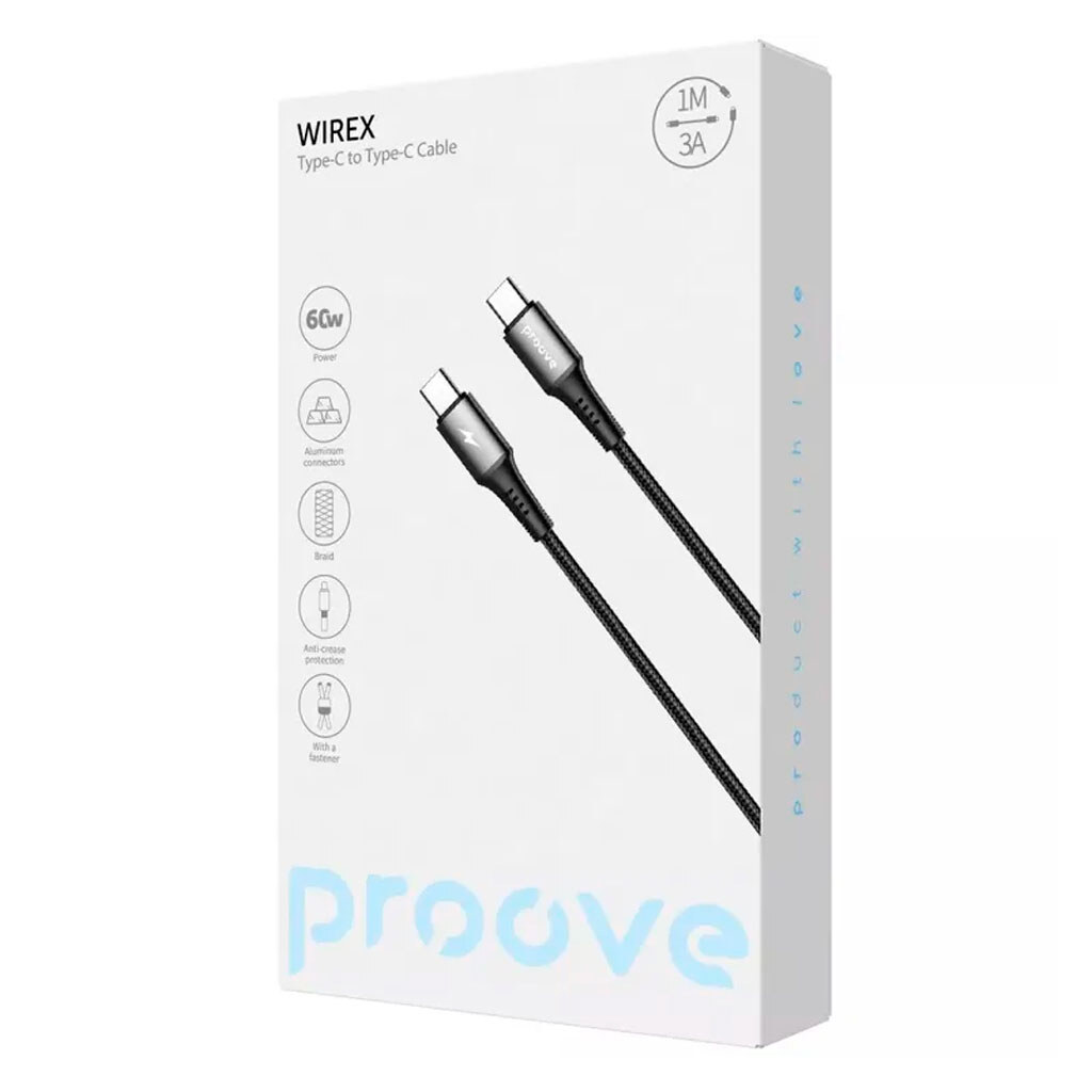 USB кабель Proove WireX, Type-C, 1.0 м., Чорний - № 2 USB кабель Proove WireX, Type-C, 1.0 м., Чорний - № 2