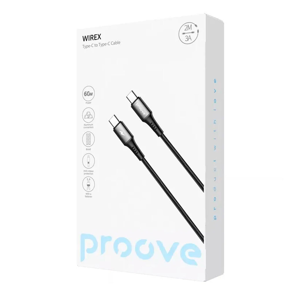 USB кабель Proove WireX, Type-C, 2.0 м., Чорний - № 2 USB кабель Proove WireX, Type-C, 2.0 м., Чорний - № 2