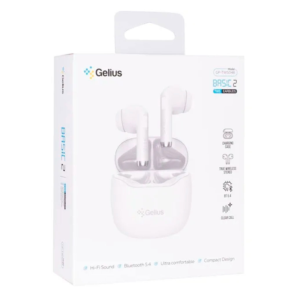 Bluetooth-гарнитура Gelius GP-TWS048 Basic 2, Стерео, Белый - № 5 Bluetooth-гарнитура Gelius GP-TWS048 Basic 2, Стерео, Белый - № 5
