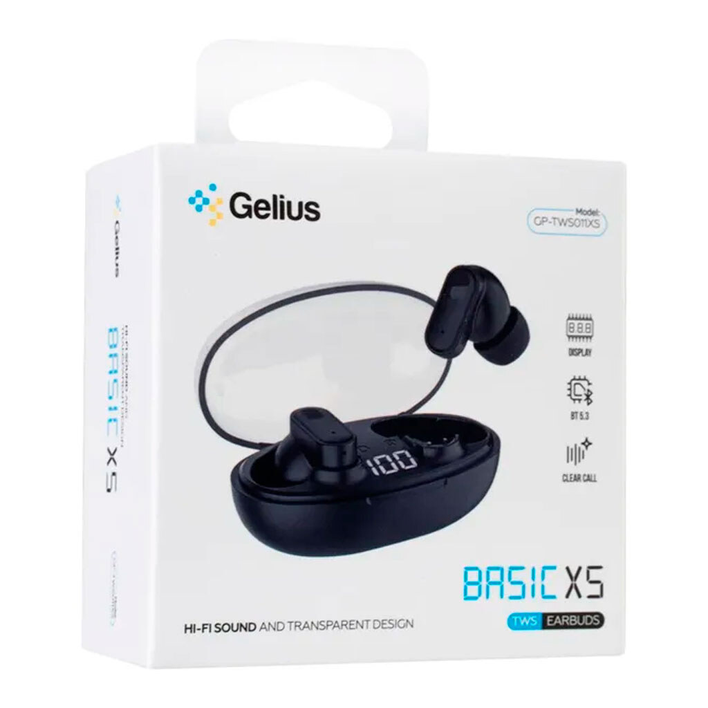 Bluetooth-гарнитура Gelius GP-TWS011XS Basic XS, Стерео, Черный - № 6 Bluetooth-гарнитура Gelius GP-TWS011XS Basic XS, Стерео, Черный - № 6