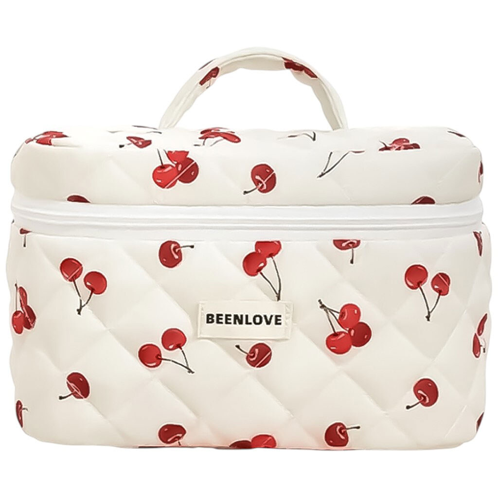 Женская косметичка текстильная с ручками "Вишни" - № 1 Женская косметичка текстильная с ручками "Вишни" - № 1