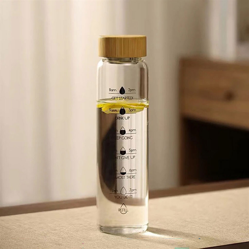 Бутылка для напитков стеклянная с деревянной крышкой, 1000 мл - № 2 Бутылка для напитков стеклянная с деревянной крышкой, 1000 мл - № 2