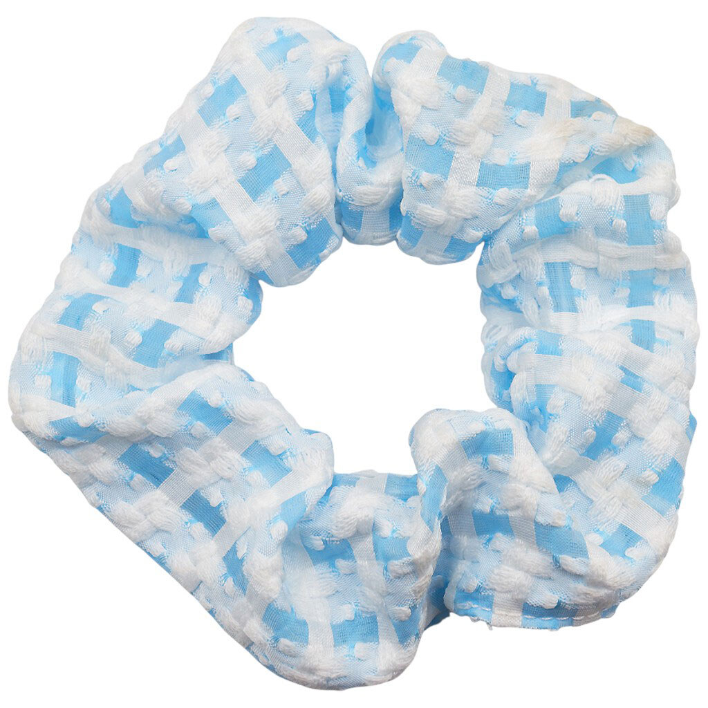 Резинка для волосся текстильна об'ємна з принтом - № 1 Резинка для волосся текстильна об'ємна з принтом - № 1