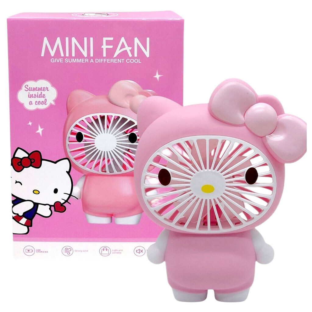 Вентилятор "MINI FAN: HELLO KITTY", встроенный аккумулятор, USB Type-C, в коробке, Mic - № 2 Вентилятор "MINI FAN: HELLO KITTY", встроенный аккумулятор, USB Type-C, в коробке, Mic - № 2