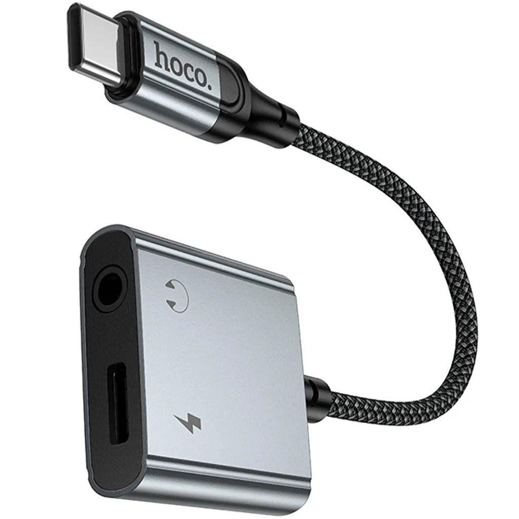 Переходник Hoco UPA34, Type-C, 3.5 мм., Серый - № 2 Переходник Hoco UPA34, Type-C, 3.5 мм., Серый - № 2