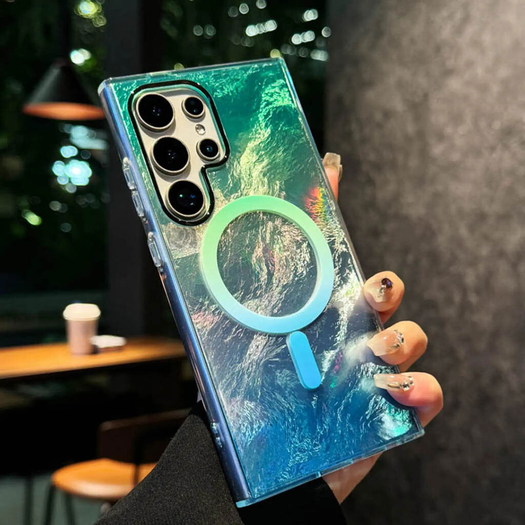 Чехол (накладка) Samsung Galaxy S26 Ultra, Shiny Mountain, MagSafe, Green-Blue, Зеленый - № 2 Чехол (накладка) Samsung Galaxy S26 Ultra, Shiny Mountain, MagSafe, Green-Blue, Зеленый - № 2