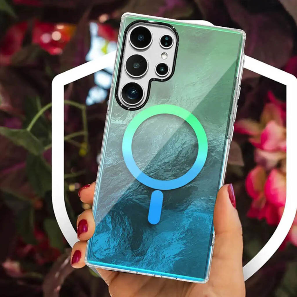 Чехол (накладка) Samsung Galaxy S26 Ultra, Shiny Mountain, MagSafe, Green-Blue, Зеленый - № 4 Чехол (накладка) Samsung Galaxy S26 Ultra, Shiny Mountain, MagSafe, Green-Blue, Зеленый - № 4