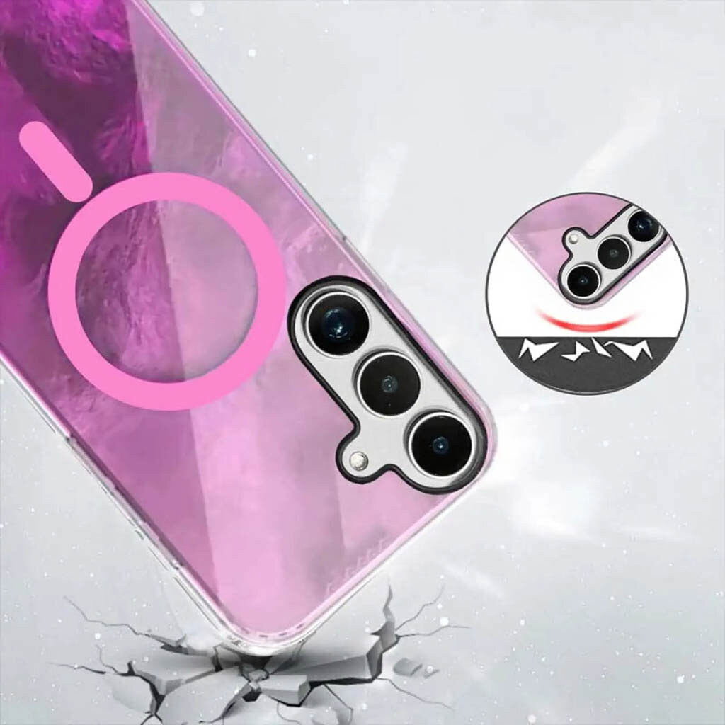 Чехол (накладка) Samsung Galaxy S26 Edge / Galaxy S26 Plus, Shiny Mountain, MagSafe, Розовый - № 4 Чехол (накладка) Samsung Galaxy S26 Edge / Galaxy S26 Plus, Shiny Mountain, MagSafe, Розовый - № 4