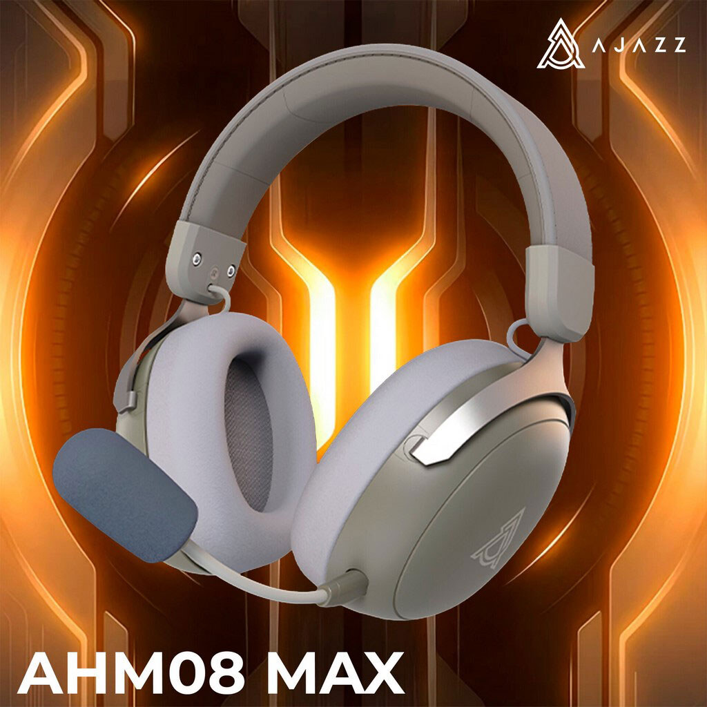 Bluetooth-гарнітура Ajazz AHM08 MAX 3-Mode, З мікрофоном, Стерео, Сірий - № 7 Bluetooth-гарнітура Ajazz AHM08 MAX 3-Mode, З мікрофоном, Стерео, Сірий - № 7