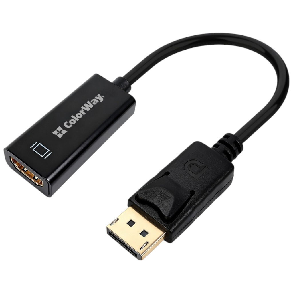 Кабель Colorway CW-AD-DPHD, DisplayPort, HDMI, 0.07 м., Черный - № 2 Кабель Colorway CW-AD-DPHD, DisplayPort, HDMI, 0.07 м., Черный - № 2