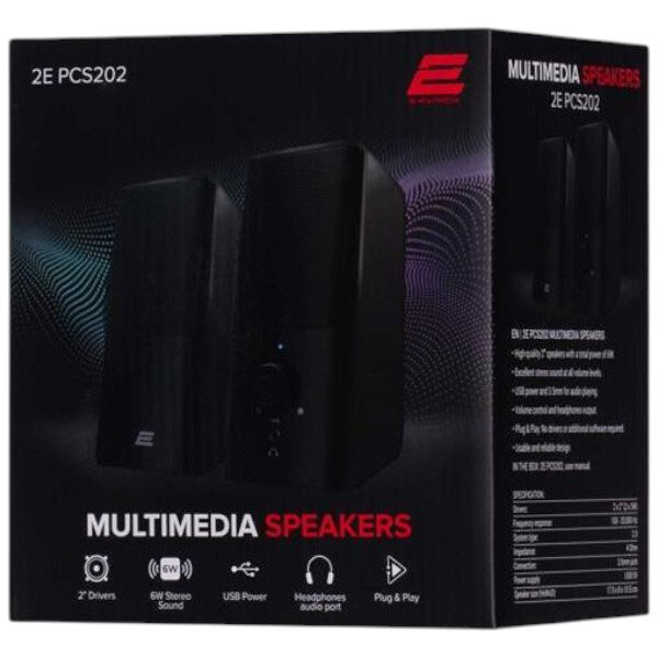 Колонки для компьютера 2E PCS202, Черный - № 4 Колонки для компьютера 2E PCS202, Черный - № 4