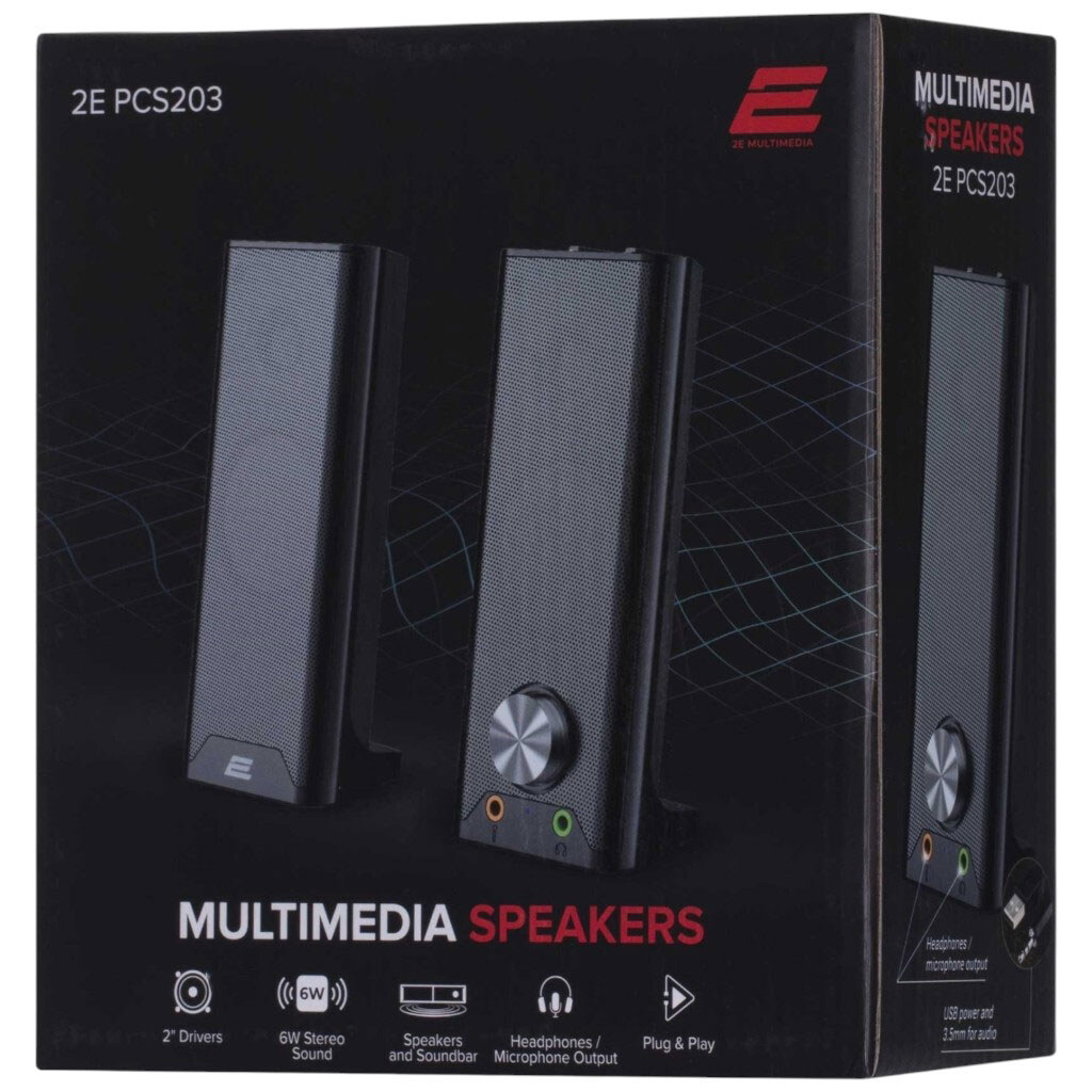 Колонки для компьютера 2E PCS203, Черный - № 6 Колонки для компьютера 2E PCS203, Черный - № 6