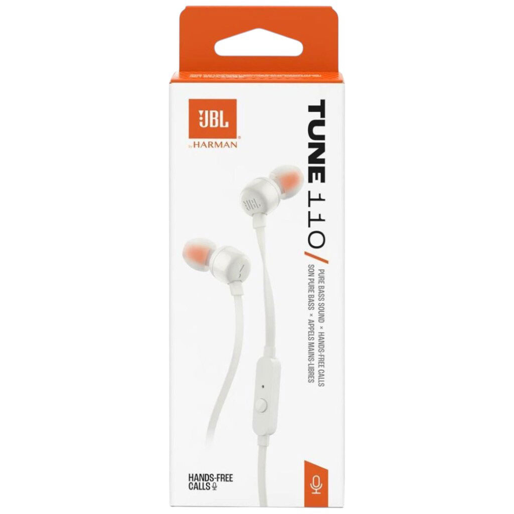 Гарнитура JBL Tune 110 Eco, С микрофоном, Белый - № 3 Гарнитура JBL Tune 110 Eco, С микрофоном, Белый - № 3