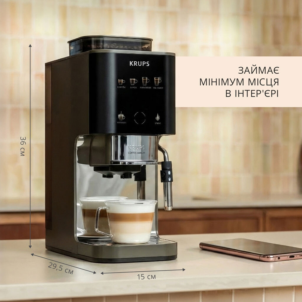Кофемашина Krups Coffee Crush Experience SA403BE0, Черный - № 4 Кофемашина Krups Coffee Crush Experience SA403BE0, Черный - № 4