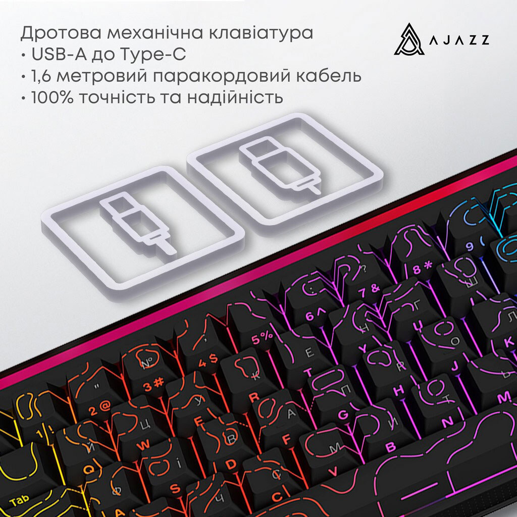 Клавіатура Ajazz NK68, Чорний - № 6 Клавіатура Ajazz NK68, Чорний - № 6