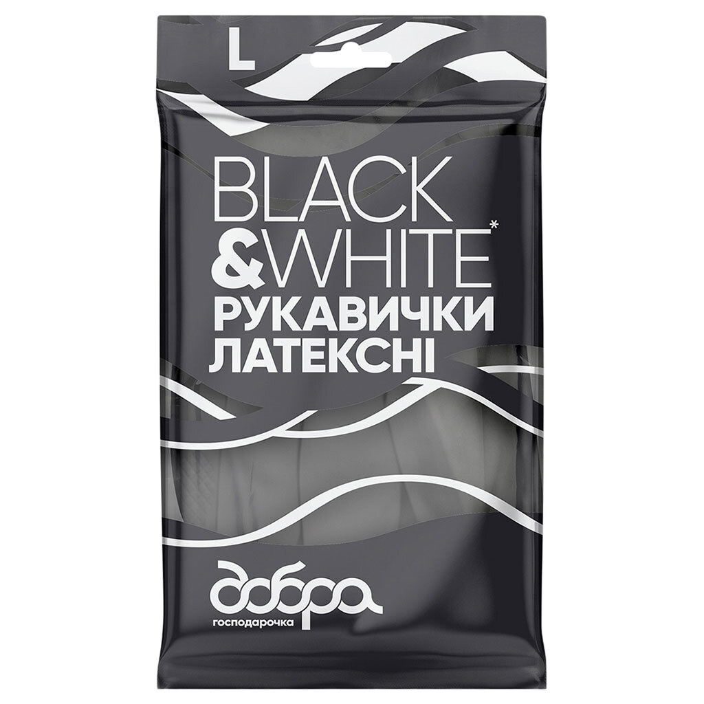 Перчатки латексные Добрая хозяйка B&W, р. L, 1 пара - № 1 Перчатки латексные Добрая хозяйка B&W, р. L, 1 пара - № 1