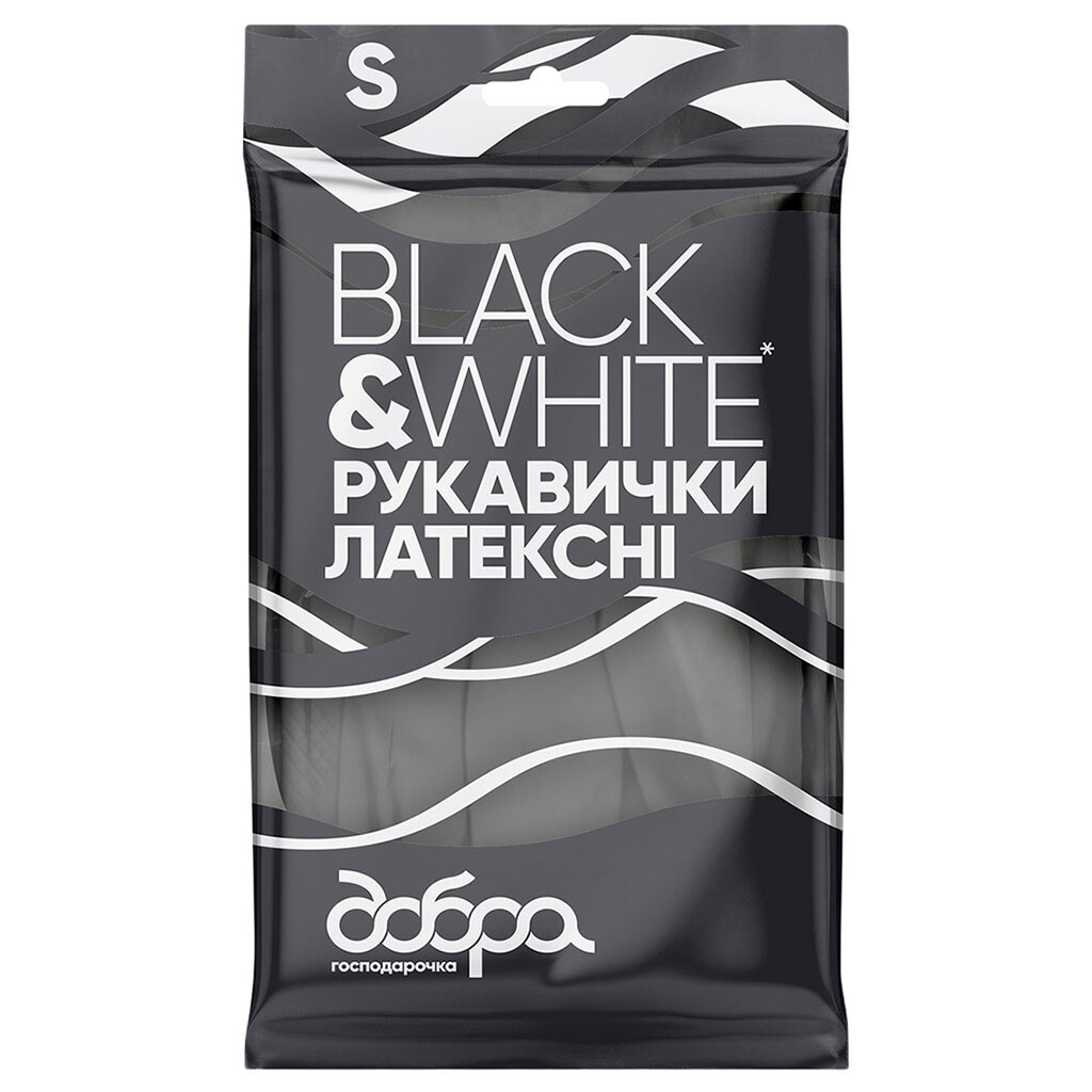 Рукавички латексні Добра господарочка B&W, р. S, 1 пара - № 1 Рукавички латексні Добра господарочка B&W, р. S, 1 пара - № 1