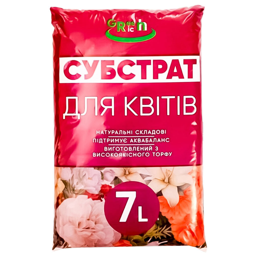 Субстрат торфяной Green Rich "Для цветов", 7 л - № 1 Субстрат торфяной Green Rich "Для цветов", 7 л - № 1