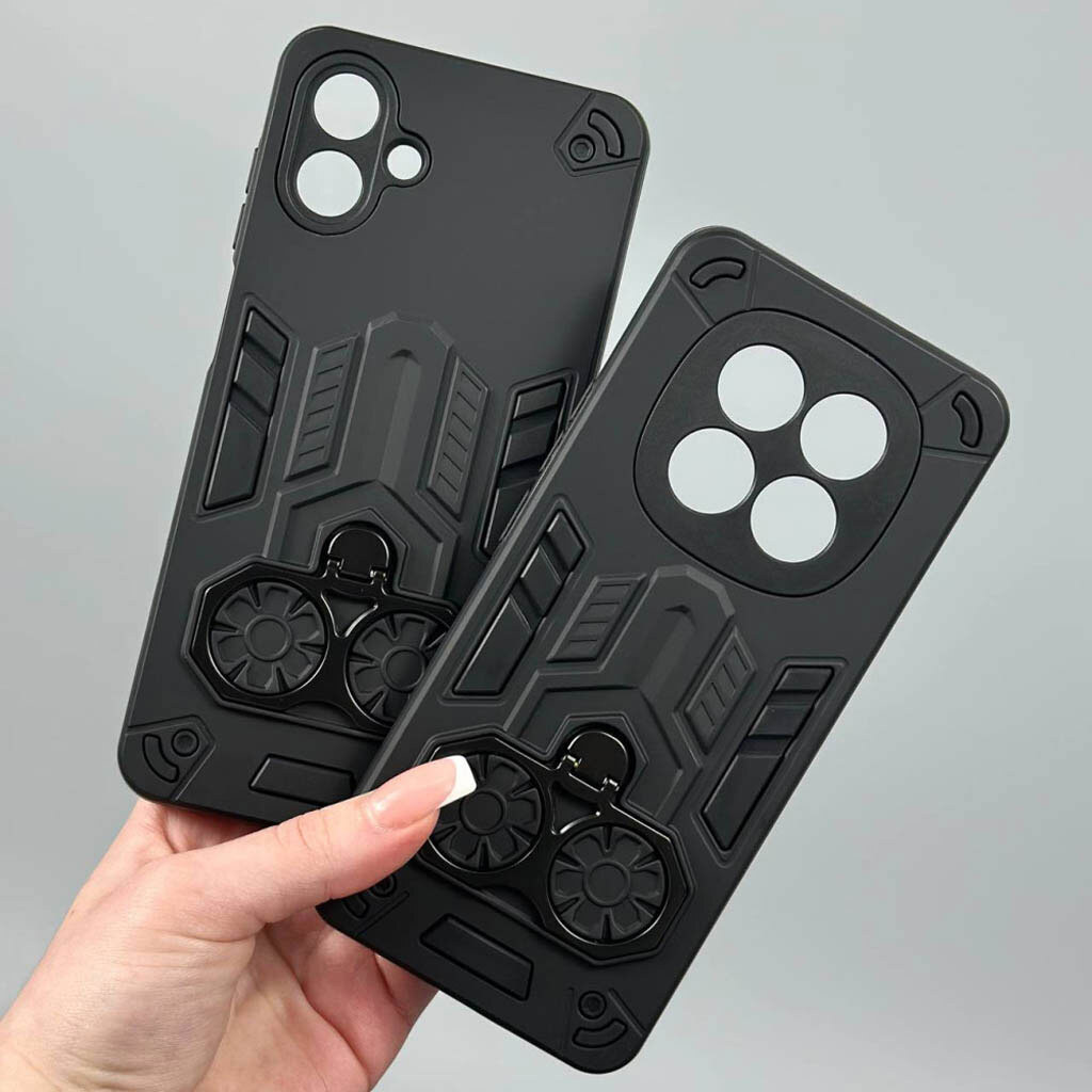 Чехол (накладка) Xiaomi Redmi Note 15, Armor Shield Ring Holder, Черный - № 2 Чехол (накладка) Xiaomi Redmi Note 15, Armor Shield Ring Holder, Черный - № 2