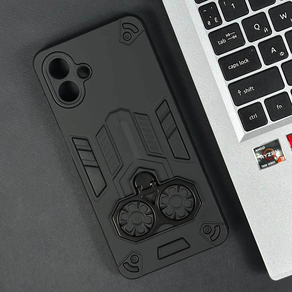 Чехол (накладка) Xiaomi Redmi Note 15, Armor Shield Ring Holder, Черный - № 8 Чехол (накладка) Xiaomi Redmi Note 15, Armor Shield Ring Holder, Черный - № 8