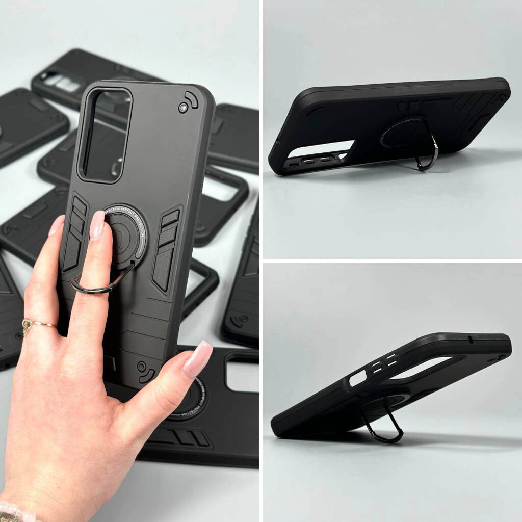 Чехол (накладка) Xiaomi Redmi Note 11 / Redmi Note 11S, Armored Round Ring, MagSafe, Черный - № 3 Чехол (накладка) Xiaomi Redmi Note 11 / Redmi Note 11S, Armored Round Ring, MagSafe, Черный - № 3