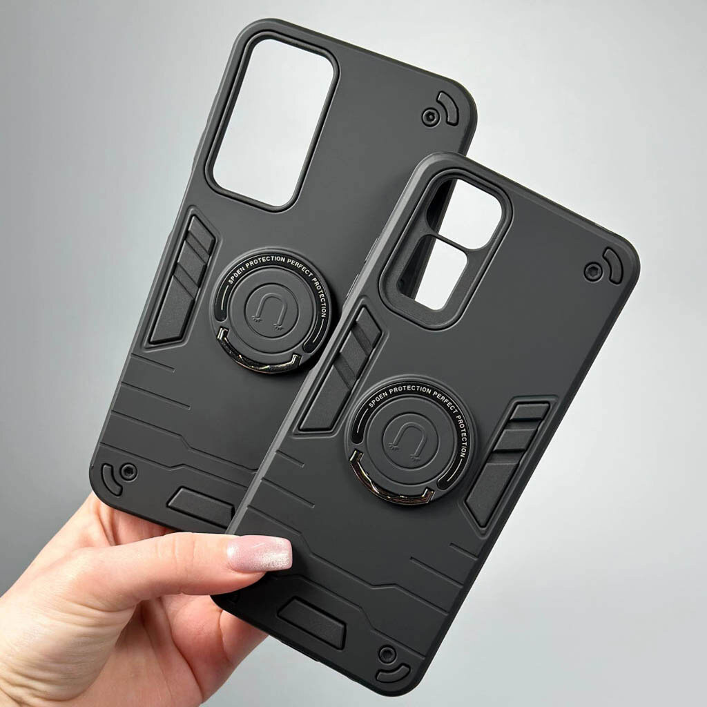 Чехол (накладка) Xiaomi Redmi Note 11 / Redmi Note 11S, Armored Round Ring, MagSafe, Черный - № 4 Чехол (накладка) Xiaomi Redmi Note 11 / Redmi Note 11S, Armored Round Ring, MagSafe, Черный - № 4