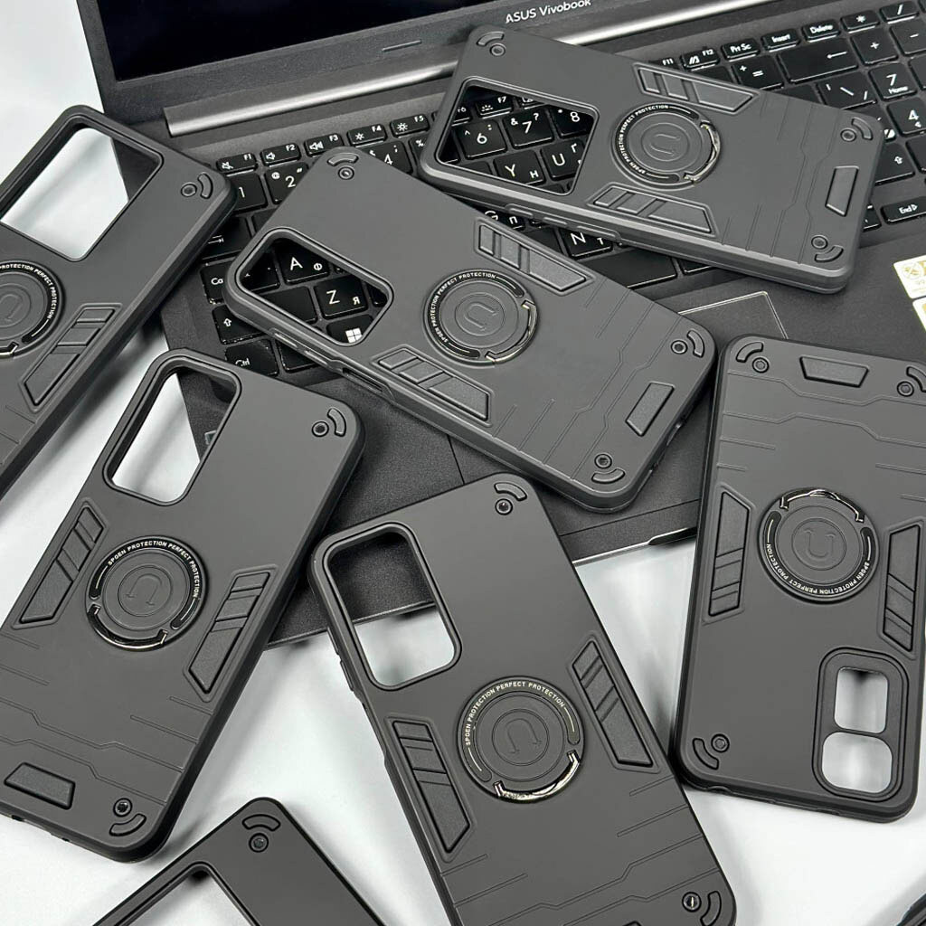 Чехол (накладка) Xiaomi Redmi Note 11 / Redmi Note 11S, Armored Round Ring, MagSafe, Черный - № 6 Чехол (накладка) Xiaomi Redmi Note 11 / Redmi Note 11S, Armored Round Ring, MagSafe, Черный - № 6