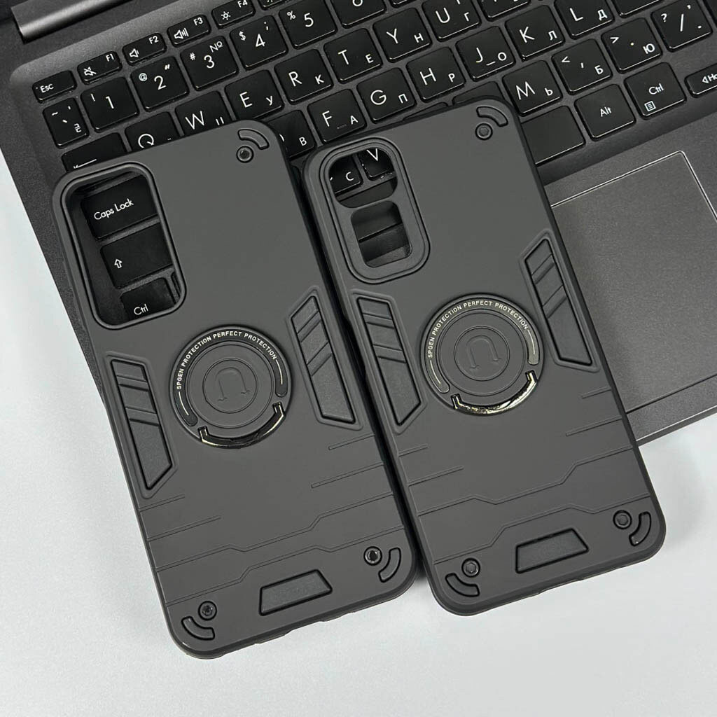 Чехол (накладка) Xiaomi Redmi Note 11 / Redmi Note 11S, Armored Round Ring, MagSafe, Черный - № 7 Чехол (накладка) Xiaomi Redmi Note 11 / Redmi Note 11S, Armored Round Ring, MagSafe, Черный - № 7