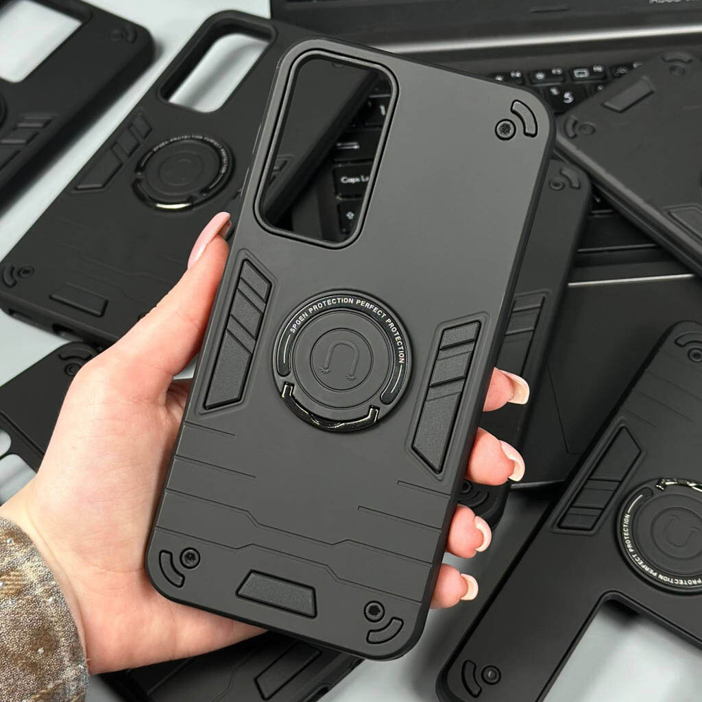 Чехол (накладка) Xiaomi Redmi Note 11 / Redmi Note 11S, Armored Round Ring, MagSafe, Черный - № 8 Чехол (накладка) Xiaomi Redmi Note 11 / Redmi Note 11S, Armored Round Ring, MagSafe, Черный - № 8