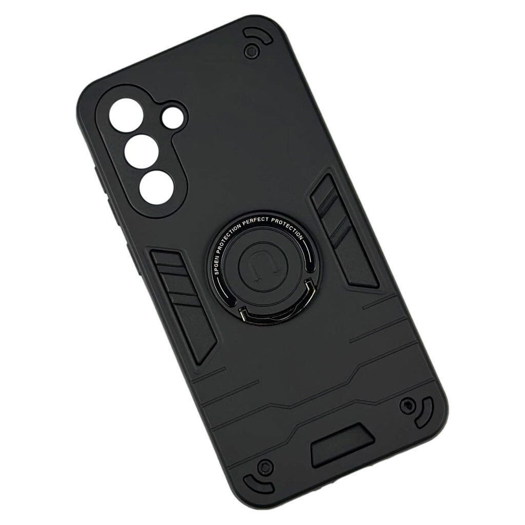 Чехол (накладка) Samsung A356 Galaxy A35 5G / A556 Galaxy A55 5G, Armored Round Ring, Черный - № 1 Чехол (накладка) Samsung A356 Galaxy A35 5G / A556 Galaxy A55 5G, Armored Round Ring, Черный - № 1