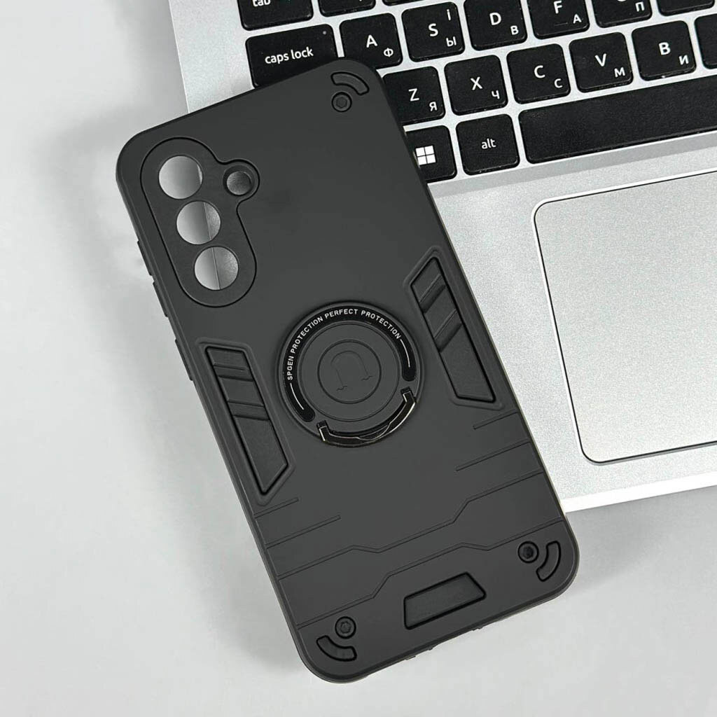 Чехол (накладка) Xiaomi Redmi Note 13 / Redmi Note 13R, Armored Round Ring, Черный - № 4 Чехол (накладка) Xiaomi Redmi Note 13 / Redmi Note 13R, Armored Round Ring, Черный - № 4