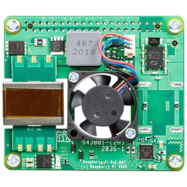 Модуль питания Raspberry Pi PoE+ HAT - № 1 Модуль питания Raspberry Pi PoE+ HAT - № 1