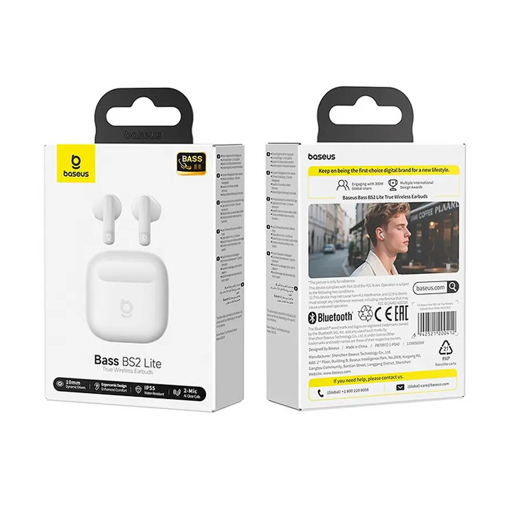 Bluetooth-гарнитура Baseus A0010A Bass BS2 Lite, Стерео, Черный - № 4 Bluetooth-гарнитура Baseus A0010A Bass BS2 Lite, Стерео, Черный - № 4