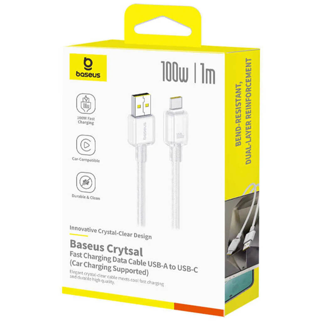 USB кабель Baseus E04279 Crystal, Type-C, 2.0 м., Белый - № 3 USB кабель Baseus E04279 Crystal, Type-C, 2.0 м., Белый - № 3