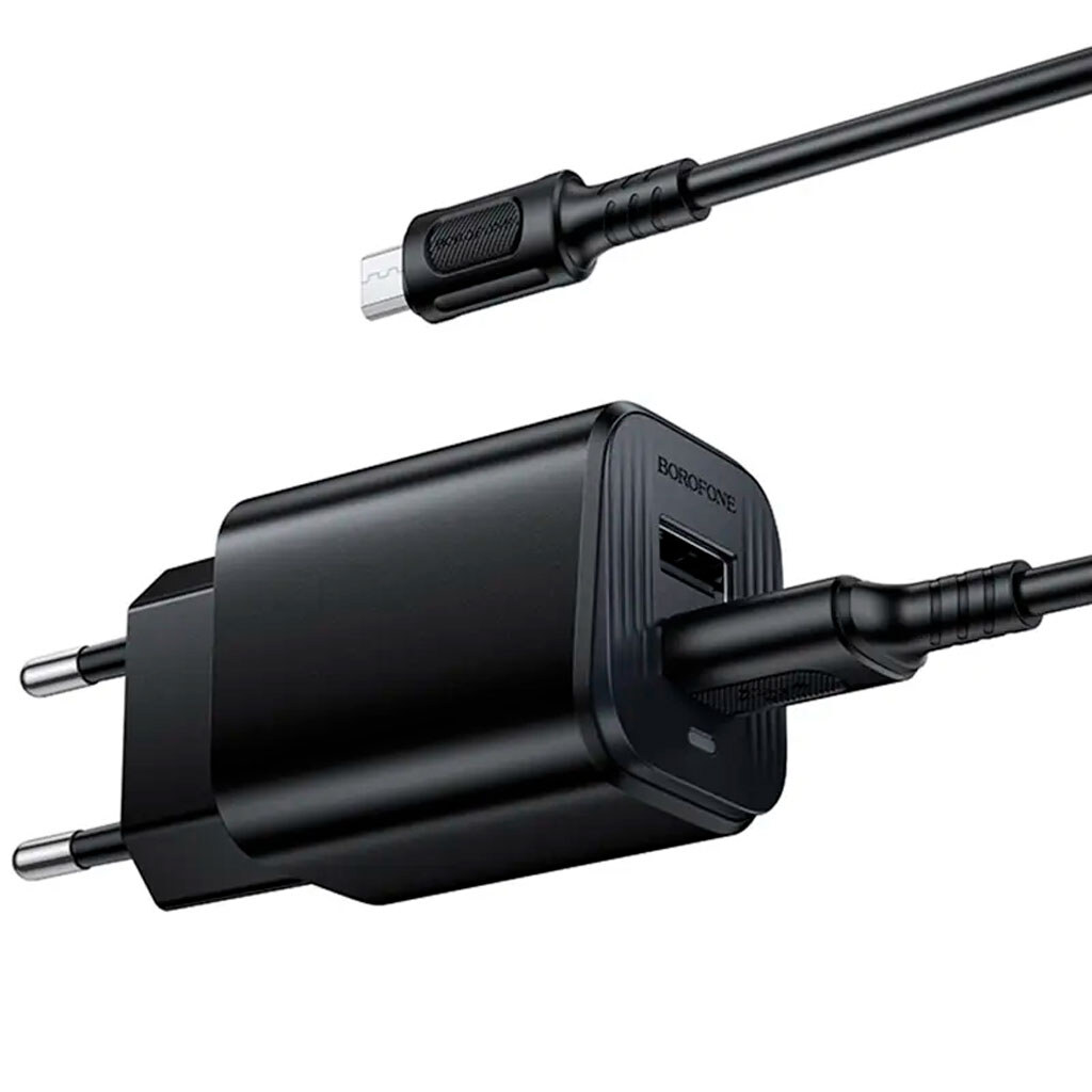 СЗУ Borofone BAS81A Star, С кабелем, MicroUSB, Черный - № 2 СЗУ Borofone BAS81A Star, С кабелем, MicroUSB, Черный - № 2